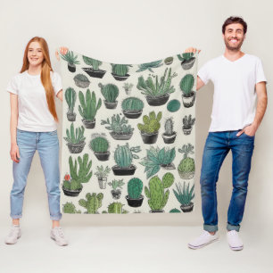 Green Cactus Pattern Blanket