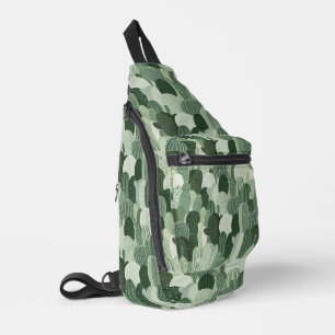 Green Cactus Pattern Sling Bag