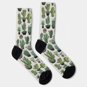 Green Cactus Pattern Socks