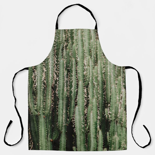 Green cactus plant close-up photo apron (Front)