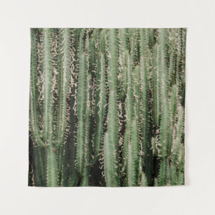 Green cactus plant close-up photo tapestry