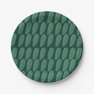 Green Cactus Plant Paper Plate