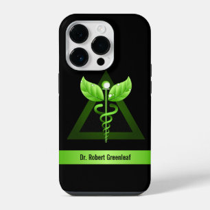Green Caduceus Alternative Medicine Medical Icon iPhone 14 Pro Case