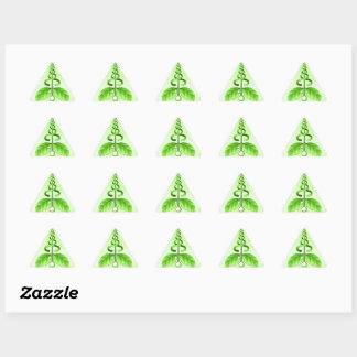 Green Caduceus Alternative Medicine Triangular Triangle Sticker