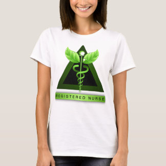 Green Caduceus Symbol RN Registered Nurse Icon T-Shirt