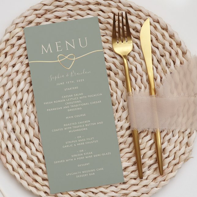 Green Calligraphy Wedding Menu (Creator Uploaded)