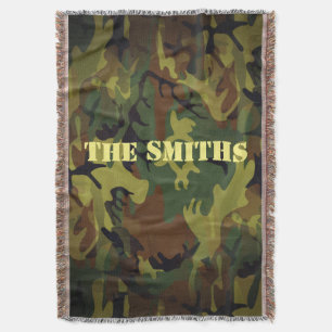 Green Cammo Throw Blanket