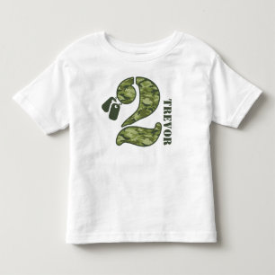 Green Camo 2nd Birthday Toddler T-Shirt