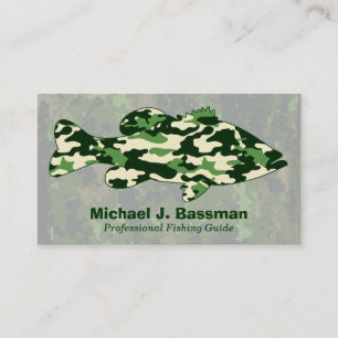 Green Camo Bass Fishing Business Card