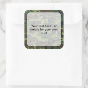 Green Camo, Camouflage, Military, Army Square Sticker