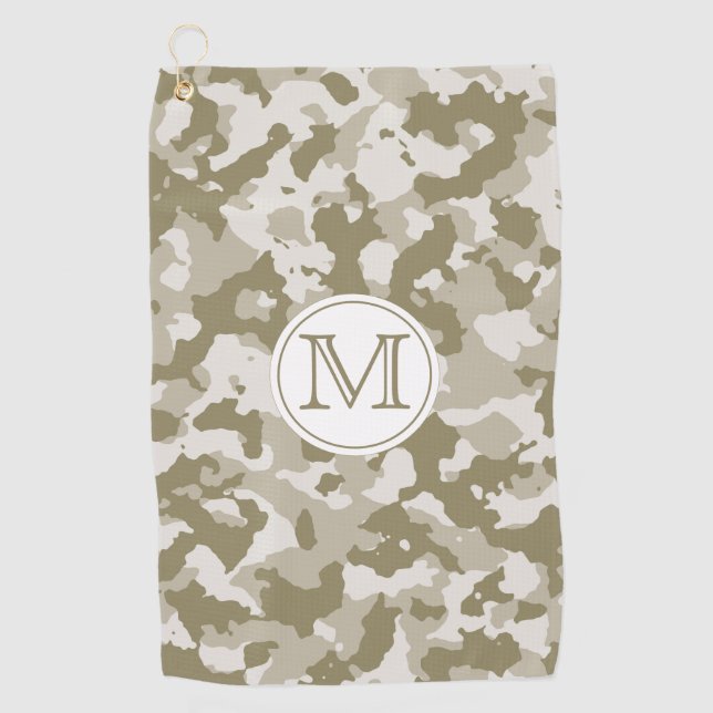 Green Camo | Camouflage Pattern Monogrammed   Golf Towel (Front)