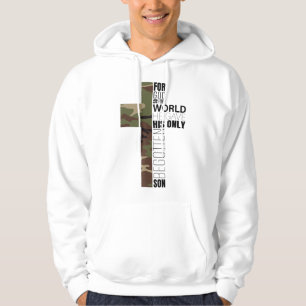 Green Camo Christian Cross Men John Hoodie