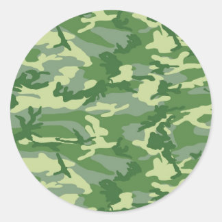 Green Camo Classic Round Sticker