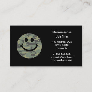 Green Camo Face Business Card