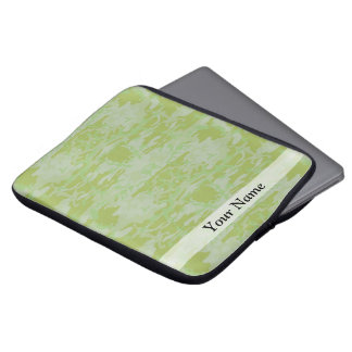 Green camo laptop sleeve