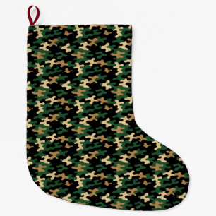 Green Camo Large Christmas Stocking