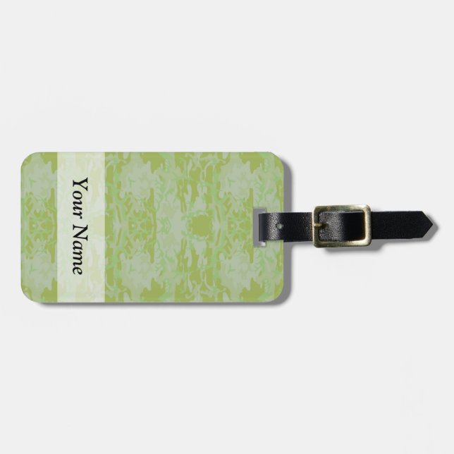 Green camo luggage tag (Front Horizontal)