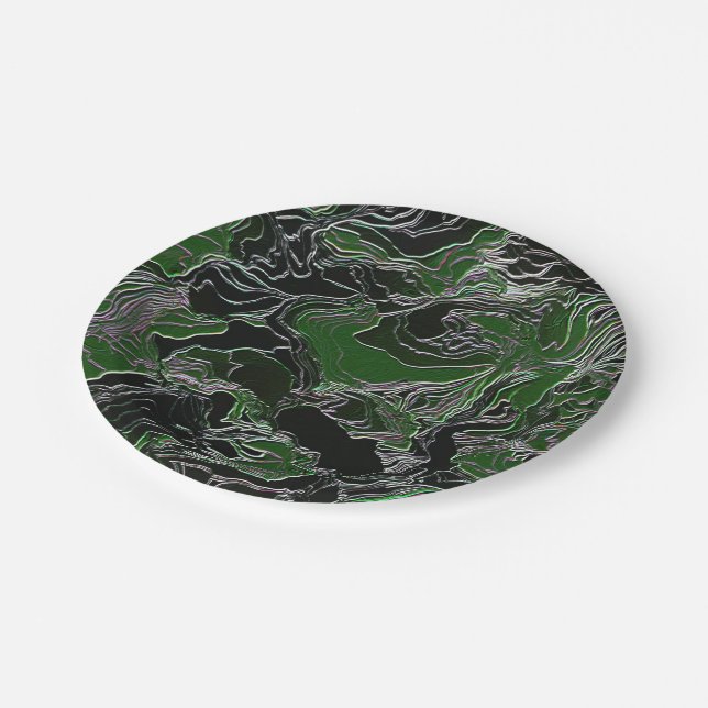 Green Camo   Paper Plate (Angled)