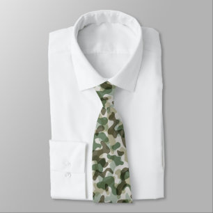 Green Camo pattern in earth tones Tie