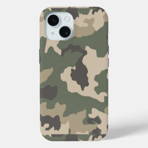 Green Camo Pattern iPhone 15 Case