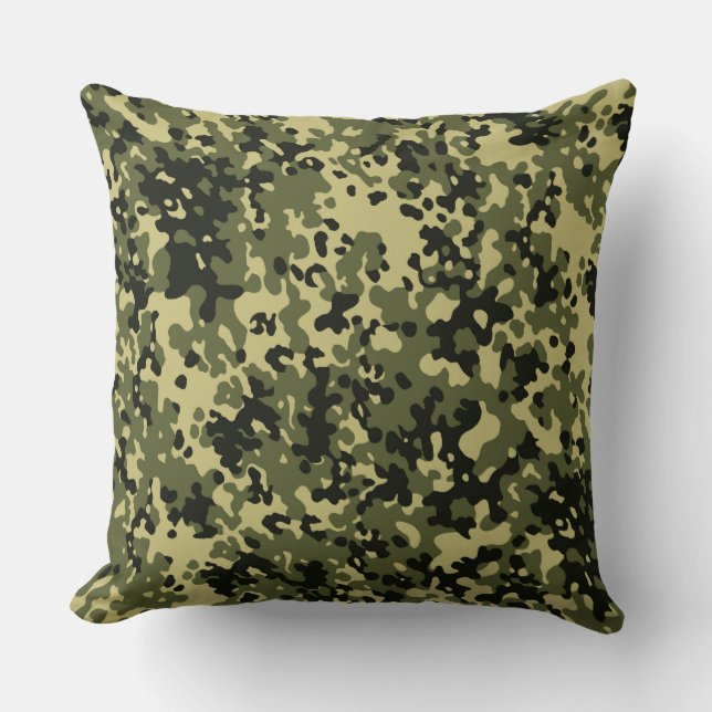 Green Camo Pattern Pillow (Front)