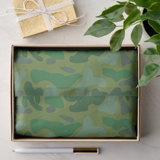 Green Camo Pattern Teen Boy Tissue Paper (Gift)