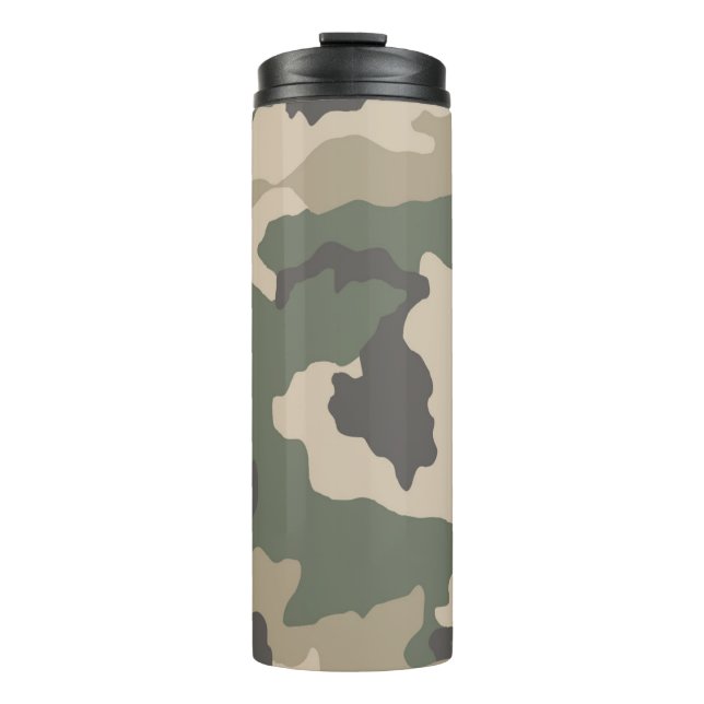 Green Camo Pattern Thermal Tumbler (Front)