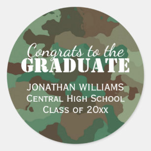 Green Camo Personalised Graduation Sticker