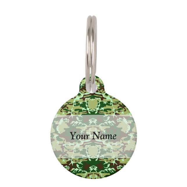 Green camo pet tag (Front)