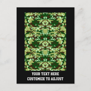Green camo postcard