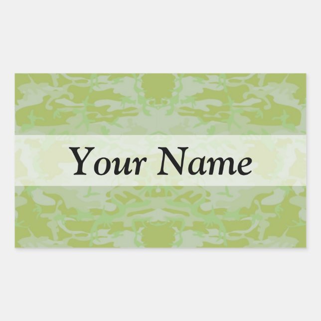 Green camo rectangular sticker (Front)