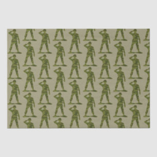 Green Camo Saluting Soldiers Pattern   Tissue Paper
