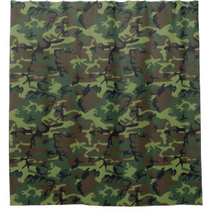 Green Camo Shower Curtain