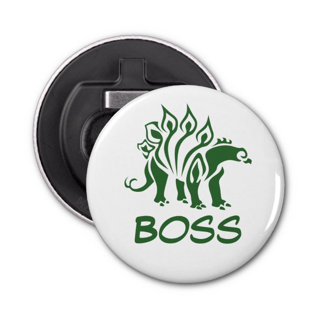 Green Camo Stegosaurus Spiked  Dinosaur  Bottle Opener (Front)