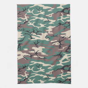 Green Camo Tea Towel