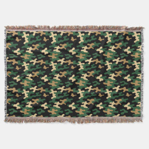 Green Camo Throw Blanket
