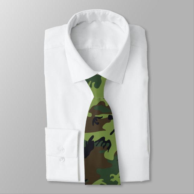 Green Camo Tie (Tied)