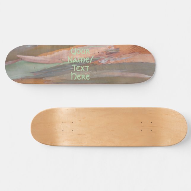 Green Camo Tree Bark 2 Skateboard (Horz)