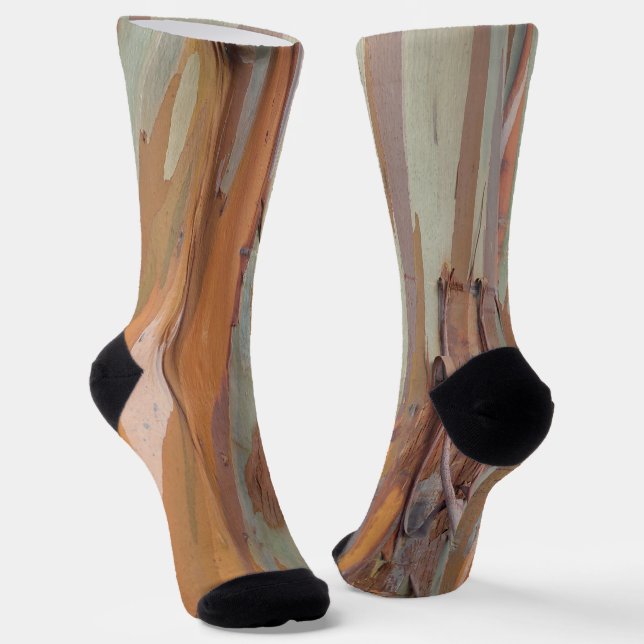 Green Camo Tree Bark Socks (Angled)