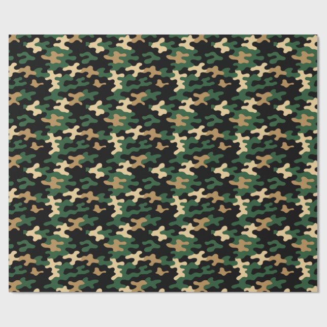 Green Camo Wrapping Paper (Flat)
