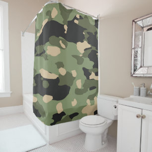 Green Camou Shower Curtain
