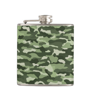Green Camouflage 6 oz. Hip Flask