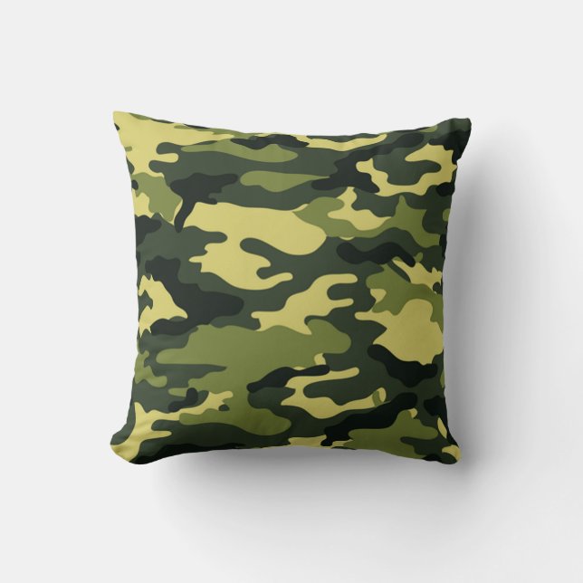 Green camouflage American MoJo Pillow (Front)