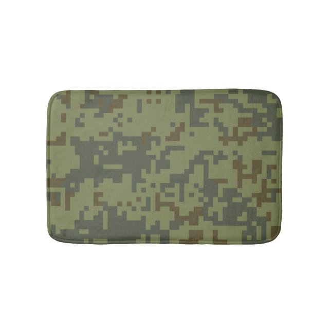 Green Camouflage Army pattern Bath Mat (Front)