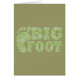 Green camouflage Bigfoot text