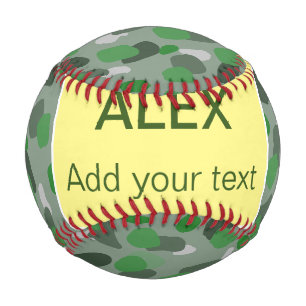 Green camouflage camo add name text school college baseball