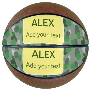Green camouflage camo add name text school college basketball