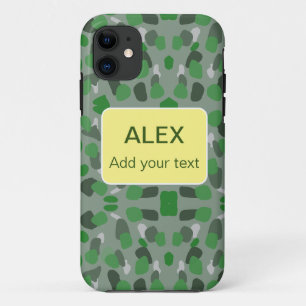 Green camouflage camo add name text school college Case-Mate iPhone case