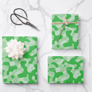 Green Camouflage Camo Wrapping Paper Sheet