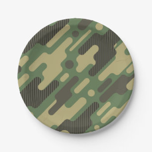 Green Camouflage. Camo your Paper Plate